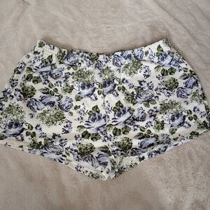 Levi's High Waist Floral Women's Shorts - Blue and Green